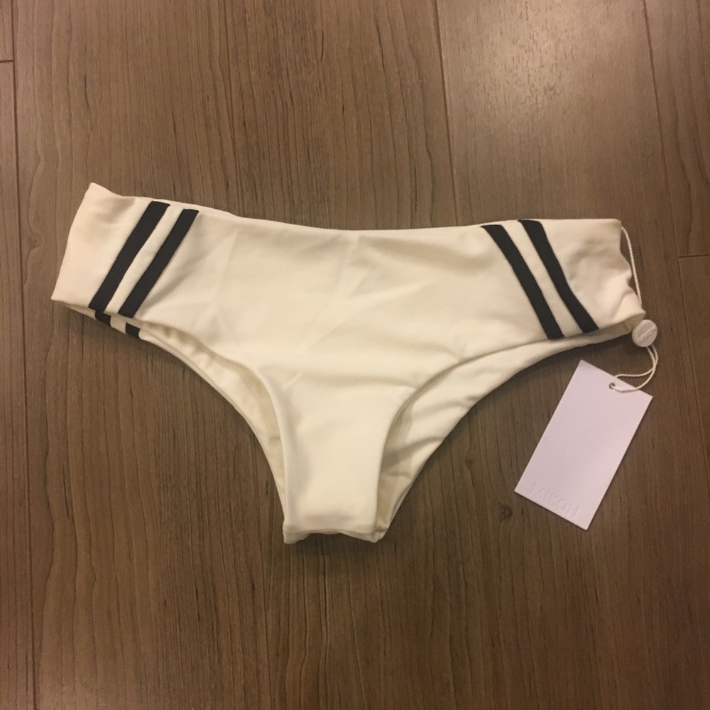 Mikoh Swim Bondi Bottoms in Retro Bone Stripe S